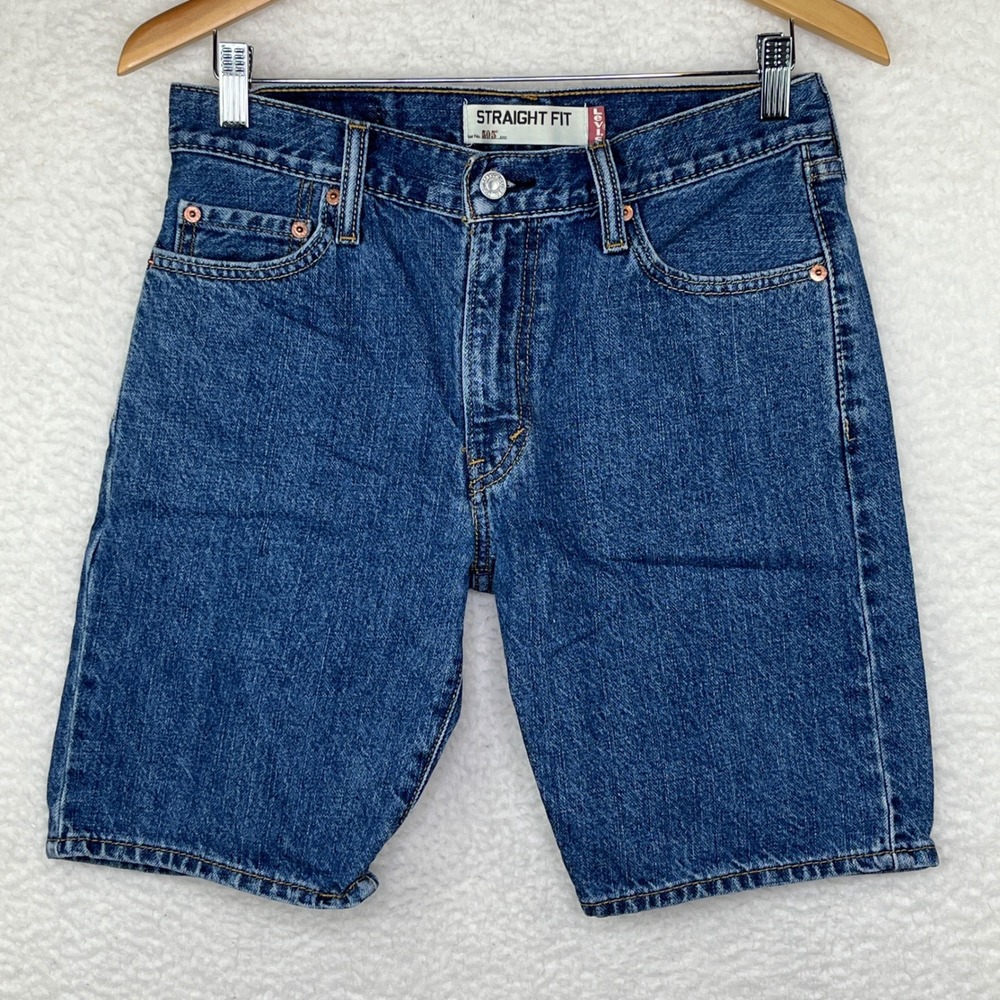 Levis 505 Denim Shorts Mens 30 Blue Excellent Straight Fit Cotton Jean Shorts